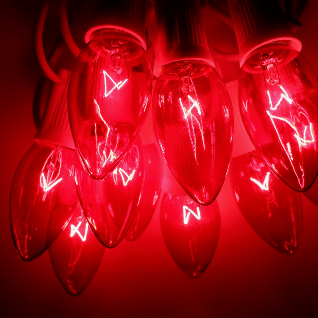 C9 Pink Glass Bulbs E17 Bases