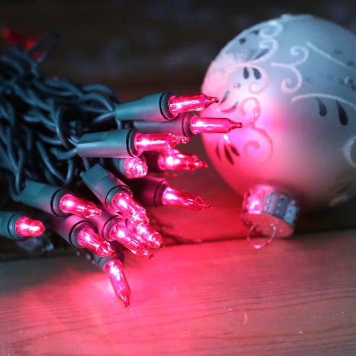 Pink mini lights green wire deals