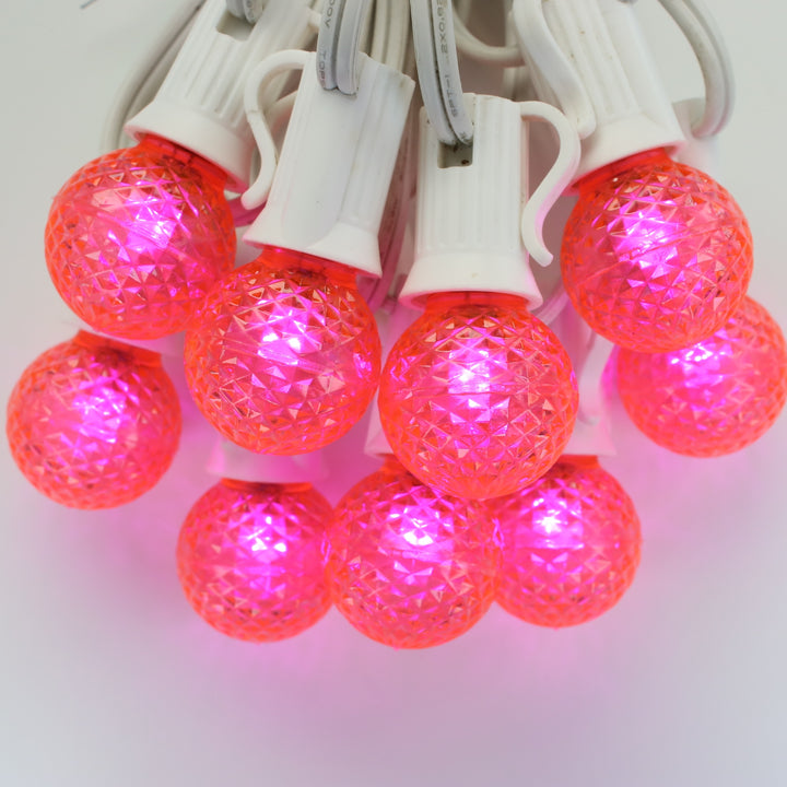 G30 Pink LED Bulbs E12 Bases