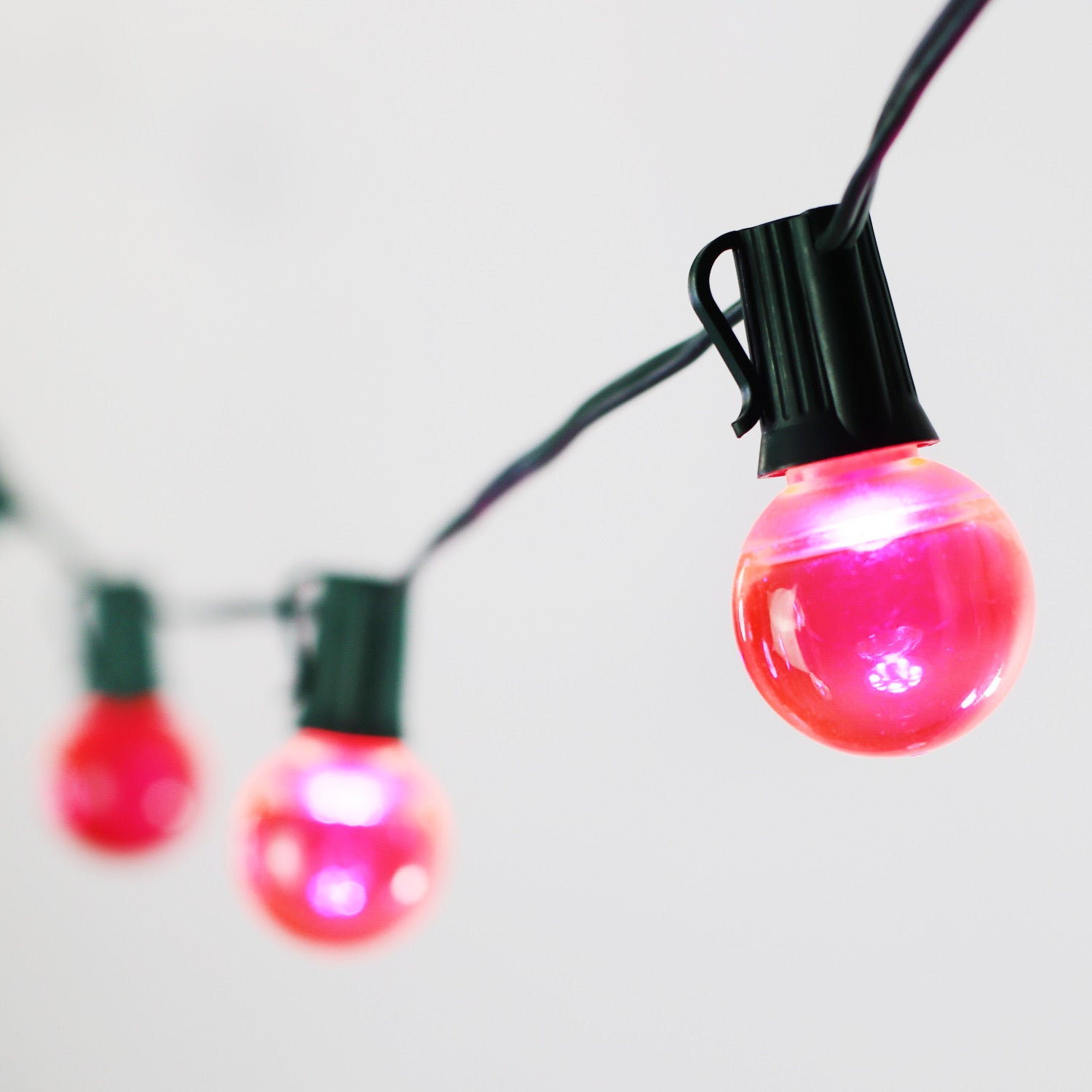 Minleon G40 Pink Smooth LED Bulbs E17 Bases (25 Pack) – Christmas Light ...