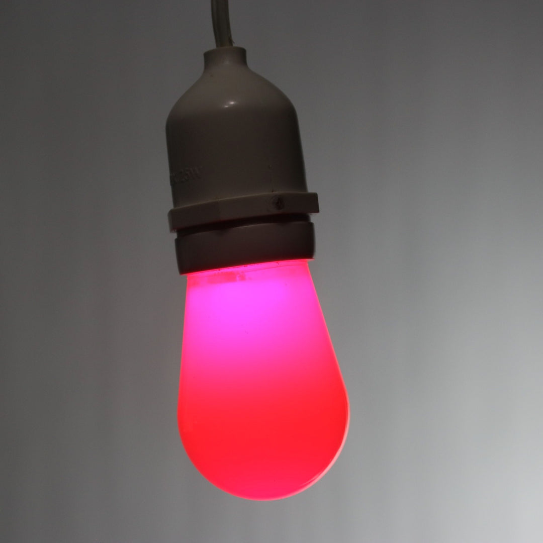 T50 Pink Opaque LED Bulbs E26 Bases