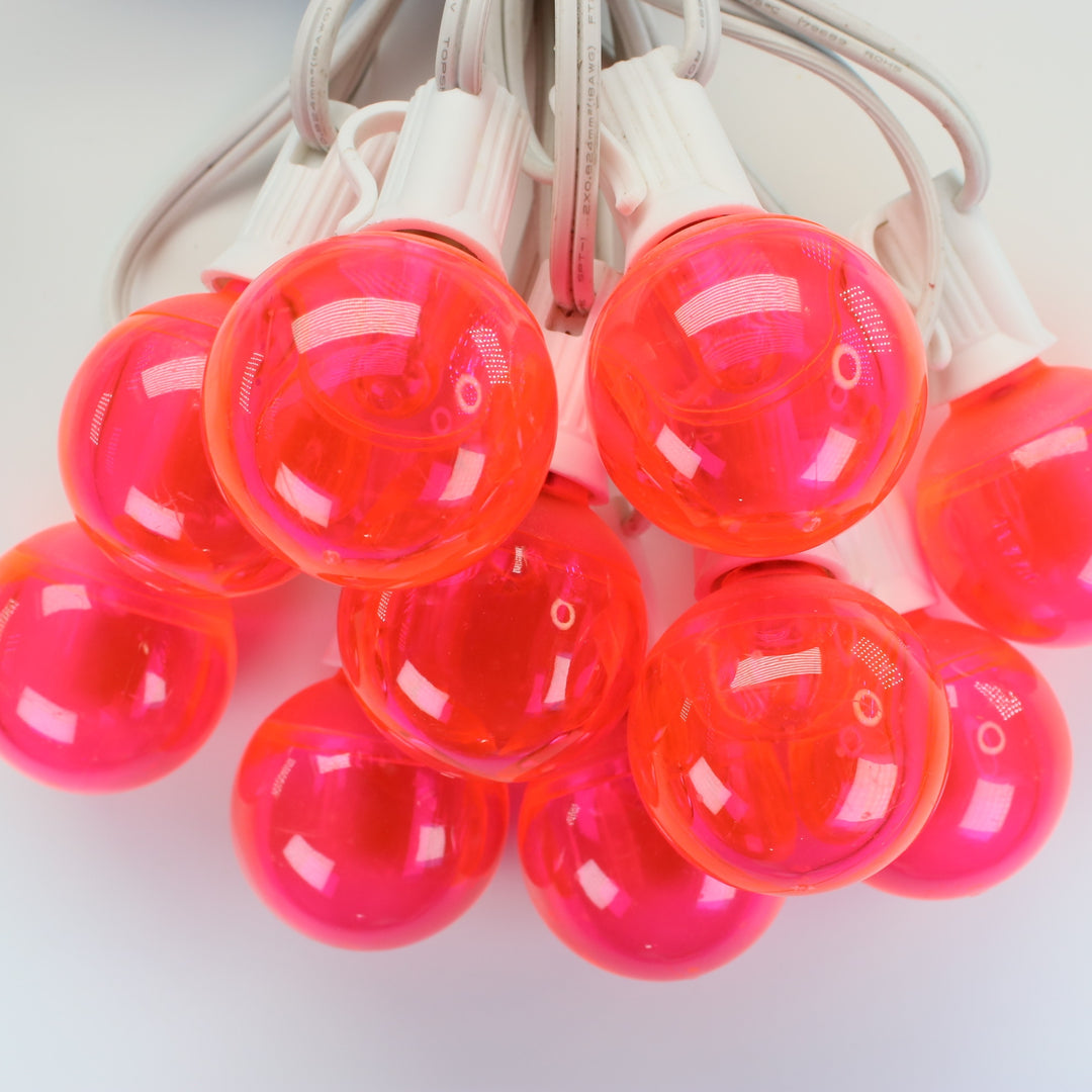 Minleon G40 Pink Smooth LED Bulbs E12 Bases (25 Pack) – Christmas Light ...
