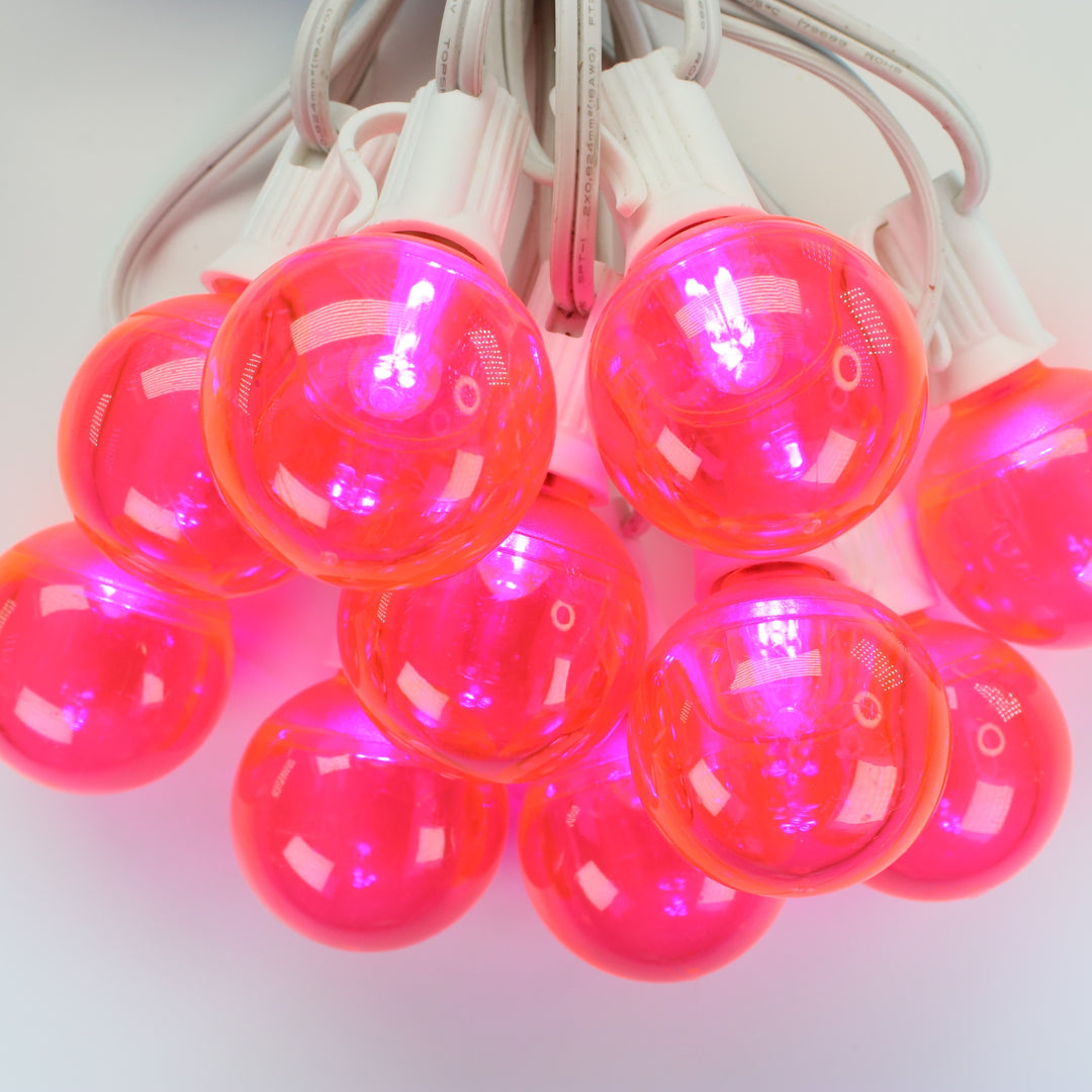 G40 Pink Smooth LED Bulbs E12 Bases – Christmas Light Source