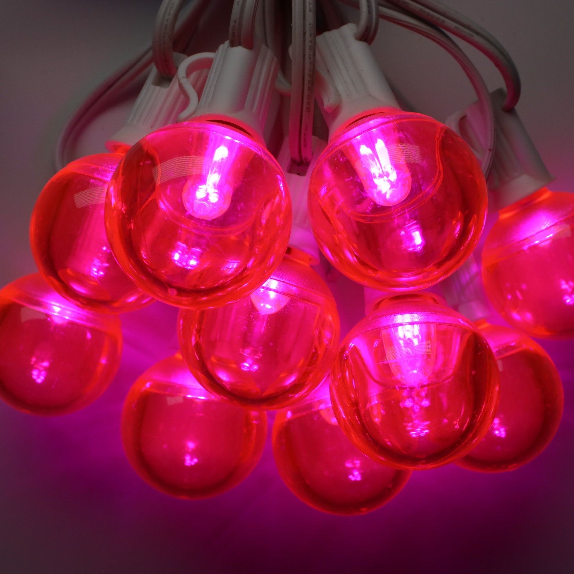 Minleon G40 Pink Smooth LED Bulbs E12 Bases (25 Pack) – Christmas Light ...