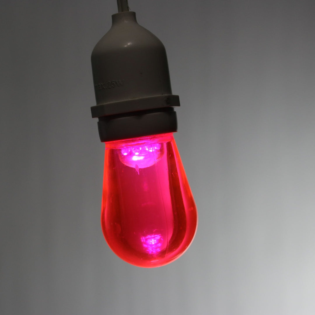 T50 Pink Smooth LED Bulbs E26 Bases