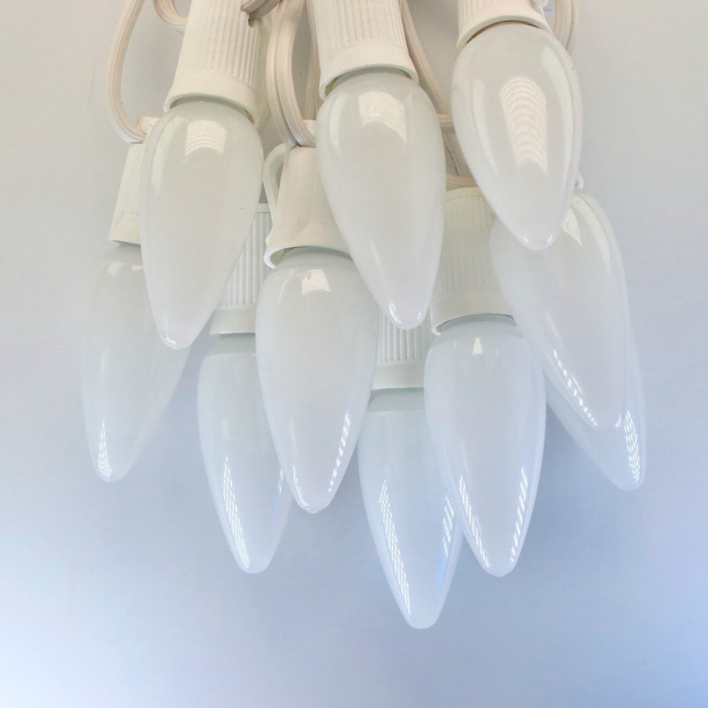 C9 Pure (Cool) White Opaque LED (SMD) Bulbs E17 Bases