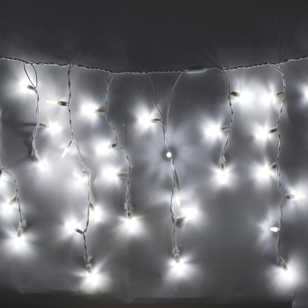 100-light M5 Warm White LED Net Lights, White Wire – Christmas Light Source