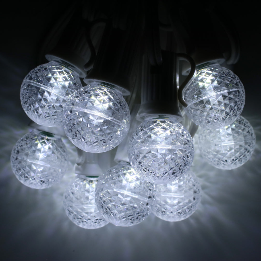 G30 Pure (Cool) White LED Bulbs E12 Bases