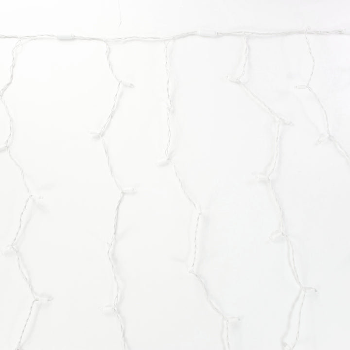 8-foot Twinkle LED Curtain Lights Pure White on White Wire