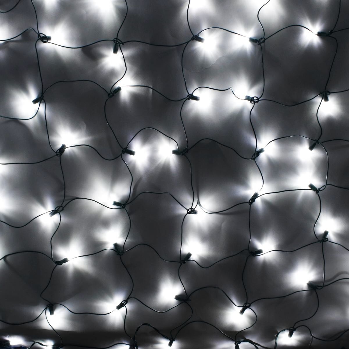 100-light M5 Pure White LED Net Lights, Green Wire – Christmas Light Source