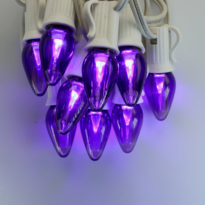 C7 Purple Smooth Twinkle LED E12 Bases