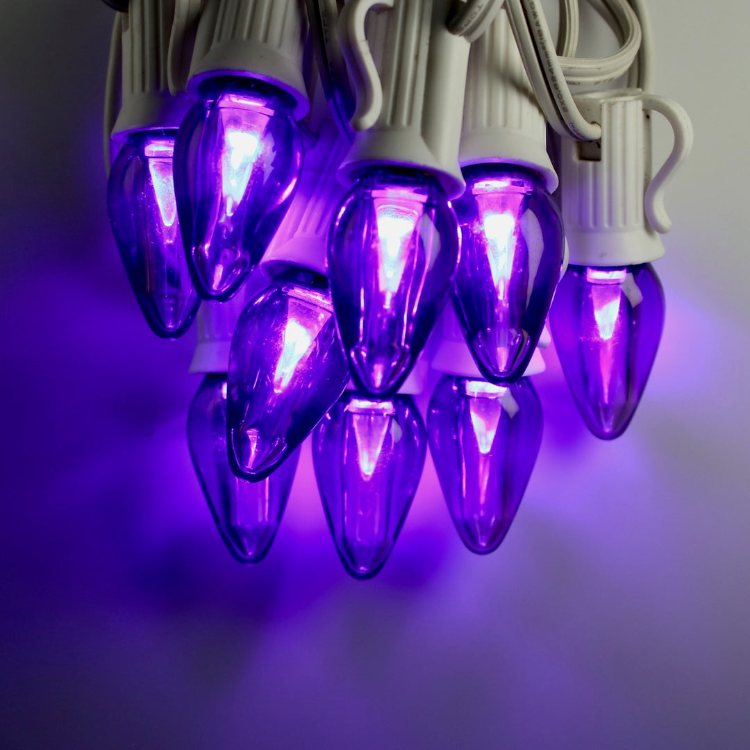 C7 Purple Smooth Twinkle LED E12 Bases