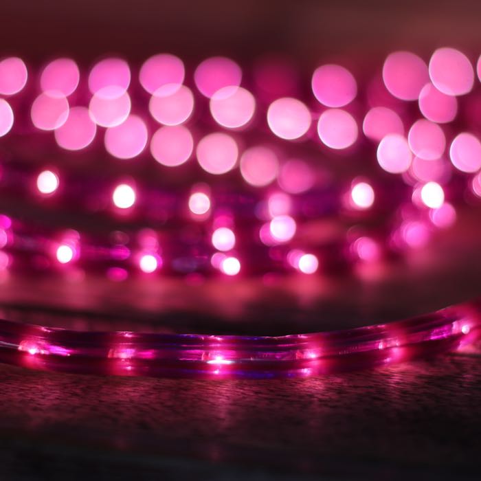 1/2" Purple Incandescent Rope Lights (Adhesive Connections)