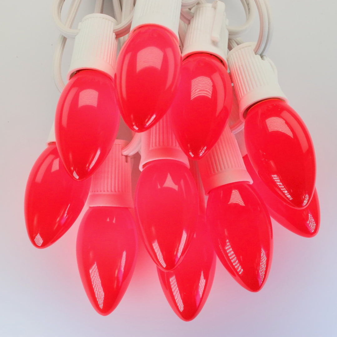 C9 Red Opaque Glass Bulbs E17 Bases