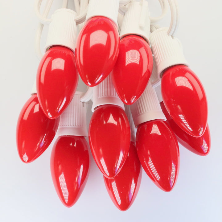 C9 Red Opaque Glass Bulbs E17 Bases