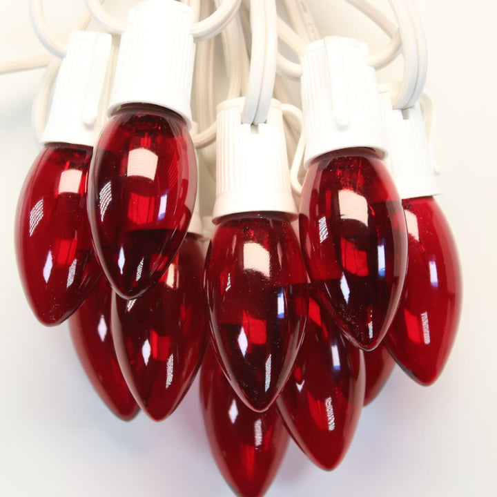 C9 Red Twinkle Glass Bulbs E17 Bases