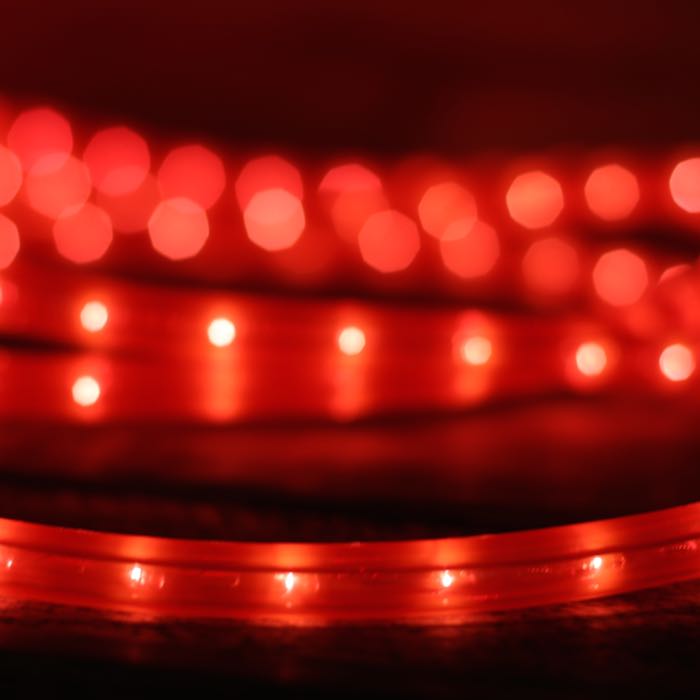 1/2" Red Incandescent Rope Lights (Adhesive Connections)