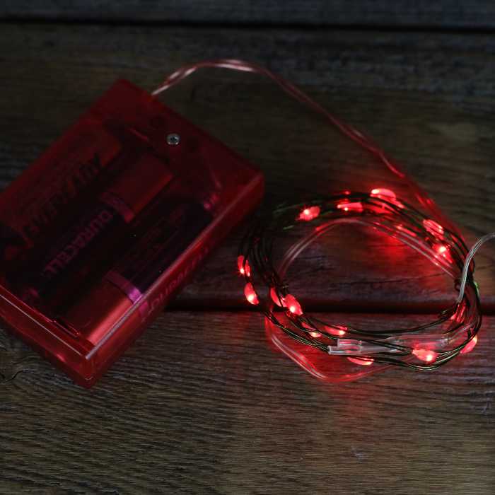 Red Fairy LED Battery Lights (3 AA, not included)