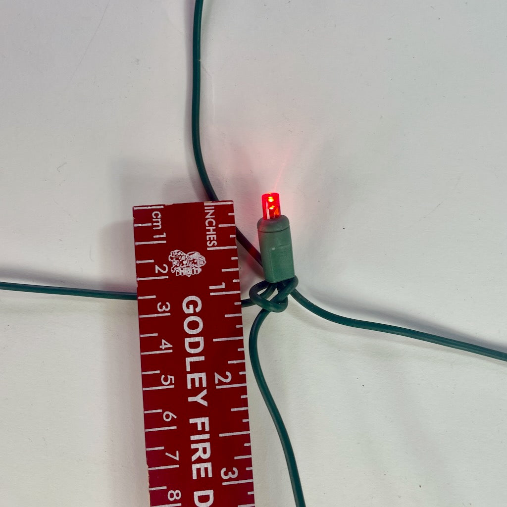 100-light Red 5mm LED Net Lights, Green Wire