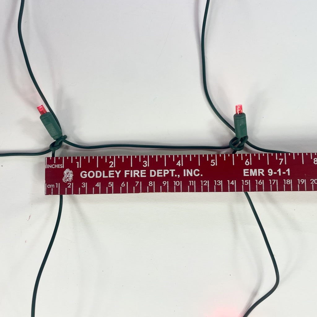 100-light Red 5mm LED Net Lights, Green Wire