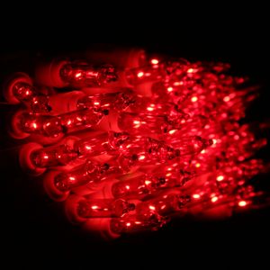 red lights in a group on white wire