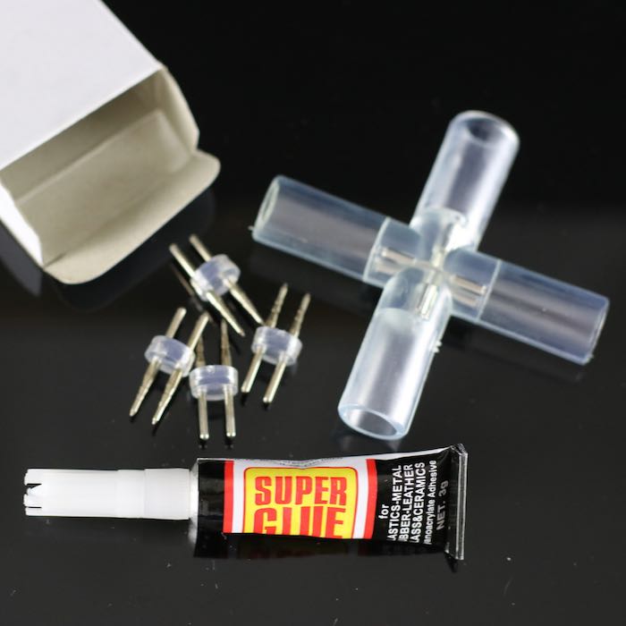 1/2" Rope Light X Connector (Adhesive Connections)