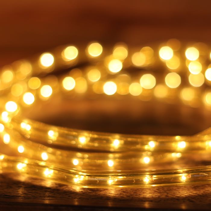 1/2" Yellow Incandescent Rope Lights (Adhesive Connections)