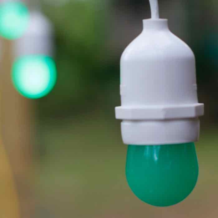 S11 Green Opaque LED Bulbs E26 Bases