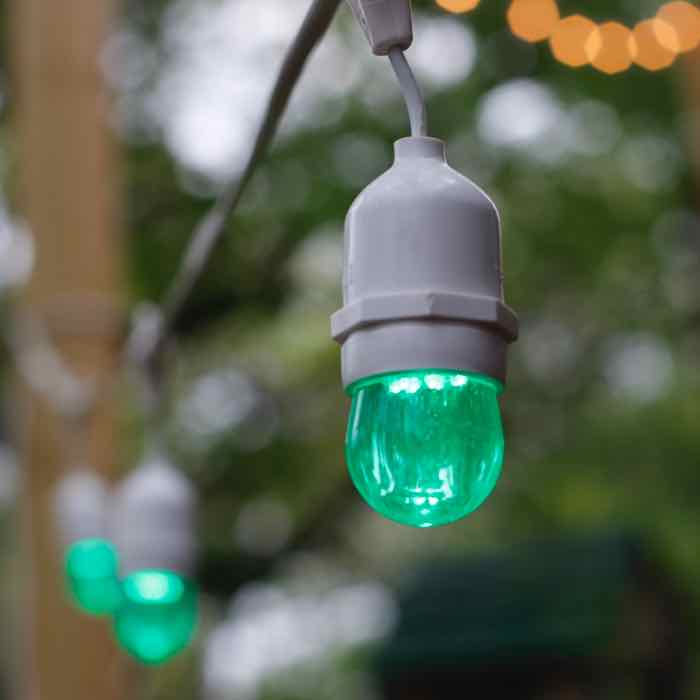 S11 Green Smooth LED Bulbs E26 Bases