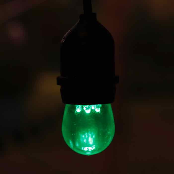 S11 Green Smooth LED Bulbs E26 Bases