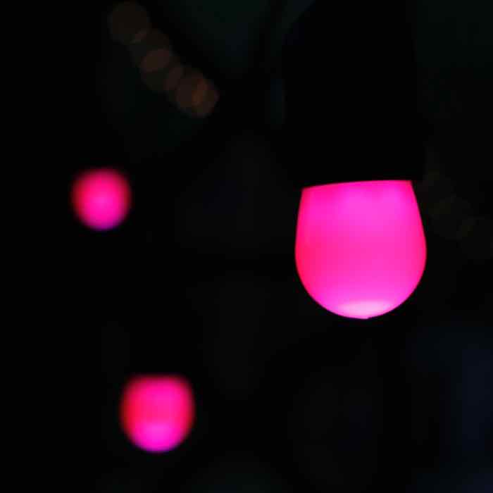 S11 Pink Opaque LED Bulbs E26 Bases