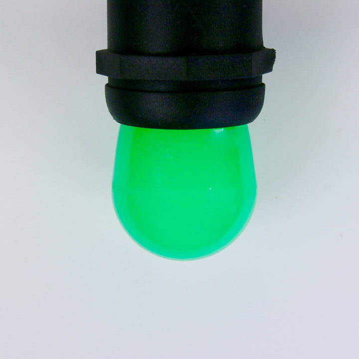 S11 Green Opaque LED Bulbs E26 Bases