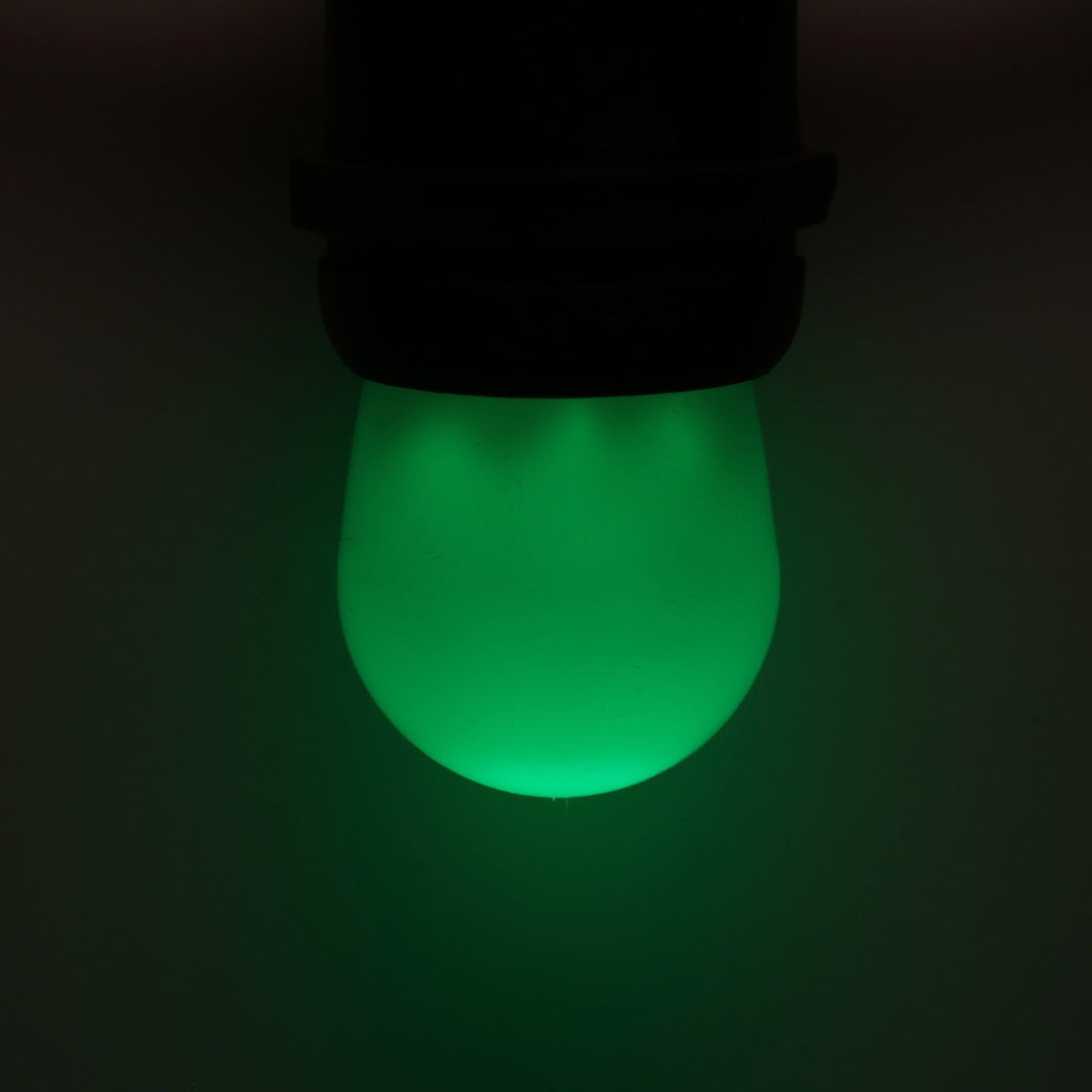 S11 Green Opaque LED Bulbs E26 Bases