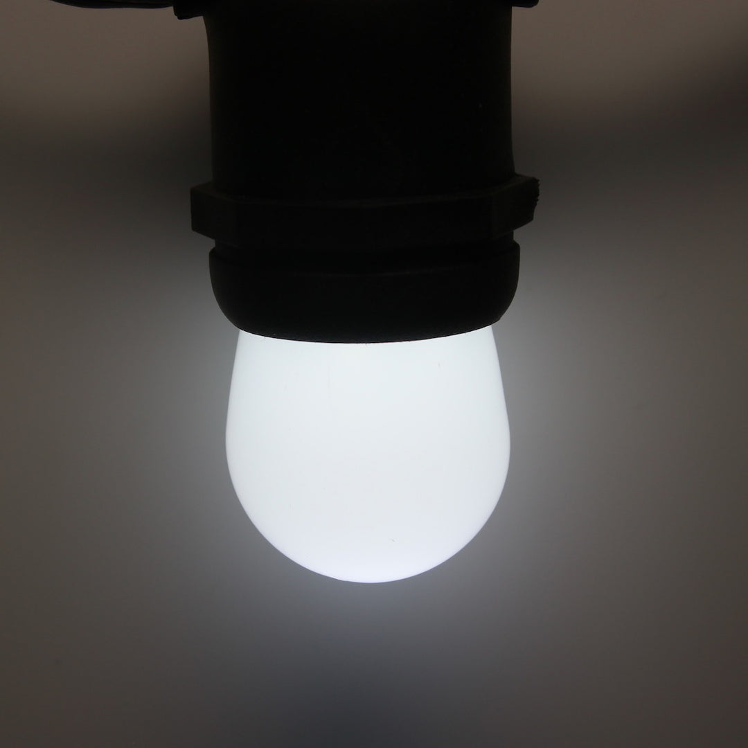 S11 Pure (Cool) White Opaque LED Bulbs E26 Bases