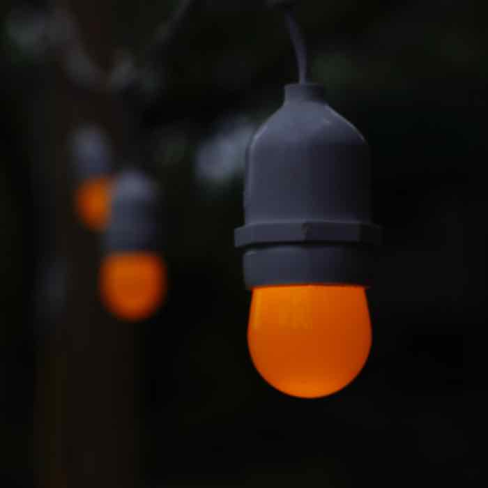 S11 Orange Opaque LED Bulbs E26 Bases
