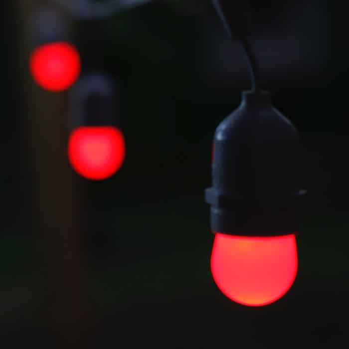 S11 Red Opaque LED Bulbs E26 Bases