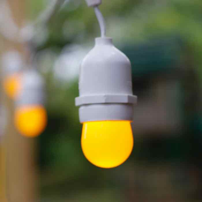 S11 Yellow Opaque LED Bulbs E26 Bases