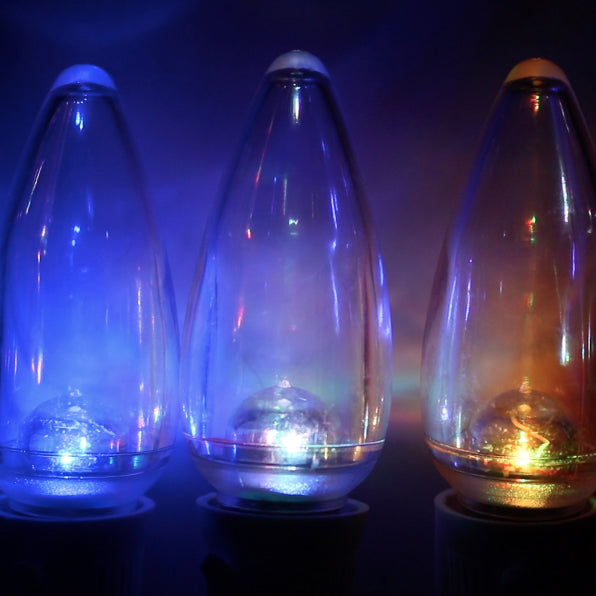 Minleon C9 Smooth Slow Change LED Bulbs E17 Bases 25 Pack