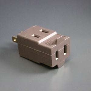 15-amp 2-Prong Cube Tap Splitter Brown