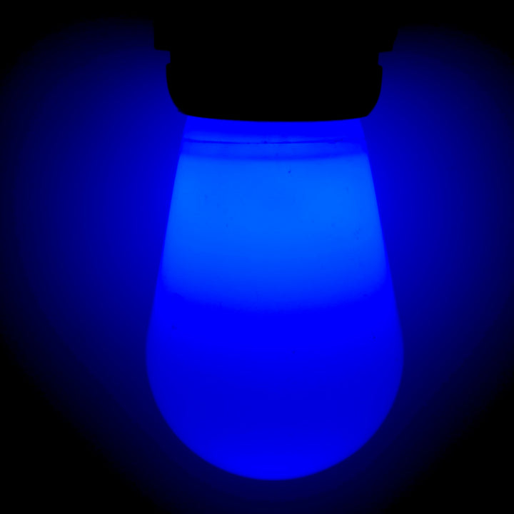 T50 Blue Opaque LED Bulbs E26 Bases