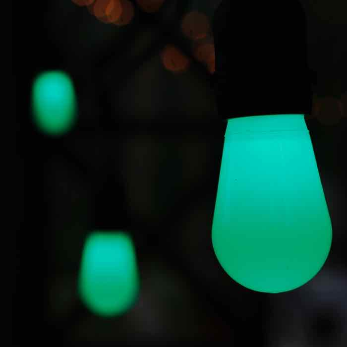 T50 Green Opaque LED Bulbs E26 Bases