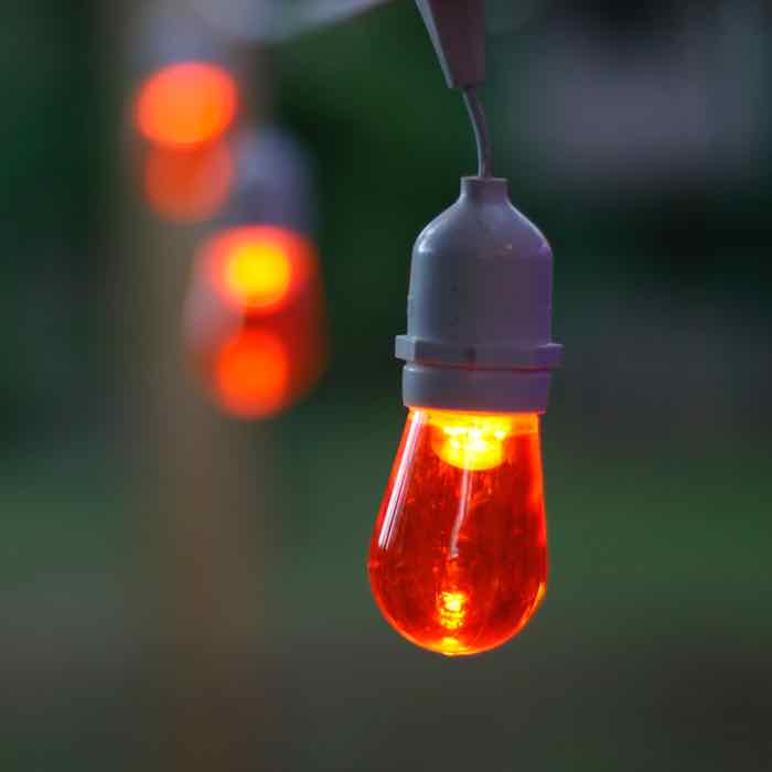 T50 Orange Smooth LED Bulbs E26 Bases