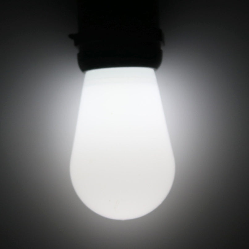 T50 Pure (Cool) White Opaque LED Bulbs E26 Bases