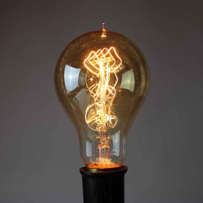 Victorian Shaped A23 Edison bulb - amber with medium (E26) base