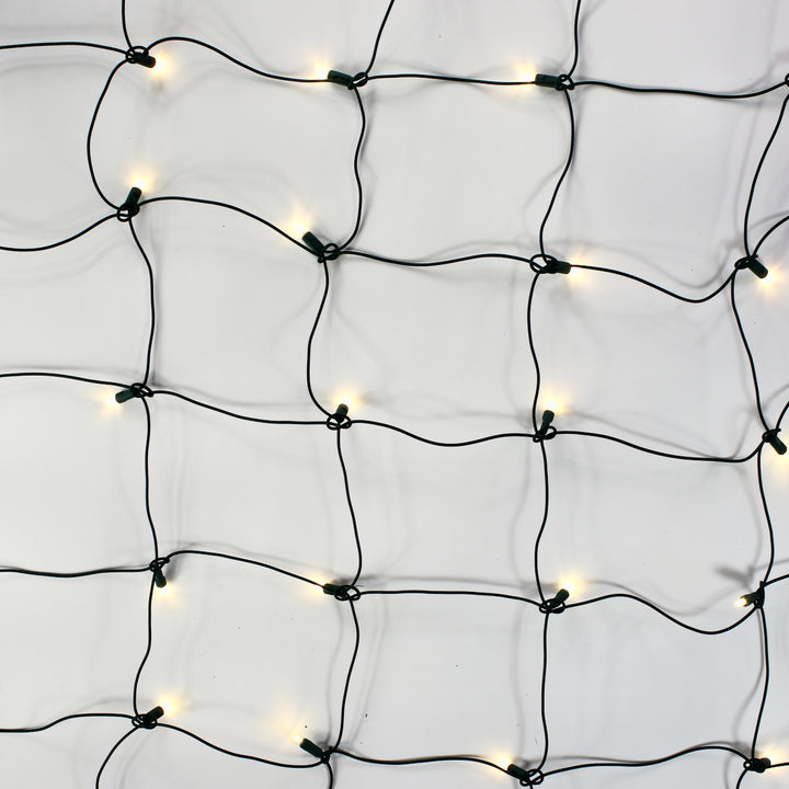 100-light Warm White 5mm LED Net Lights, White Wire