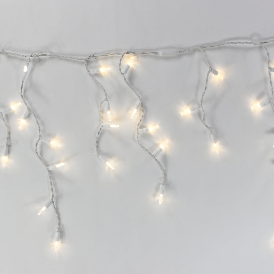 100-light M5 Warm White LED Net Lights, White Wire – Christmas Light Source