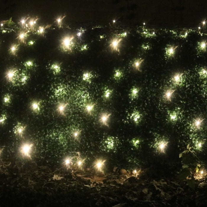 100-light Warm White 5mm LED Net Lights, Green Wire