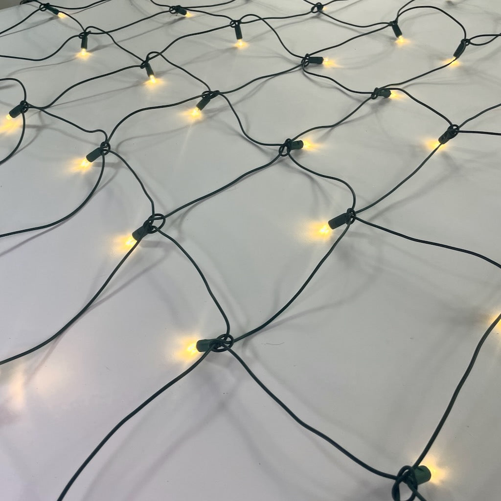 100-light M5 Warm White LED Net Lights, Green Wire – Christmas Light Source