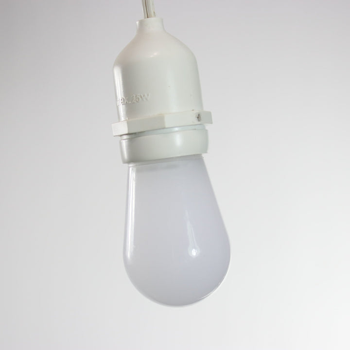 T50 Pure (Cool) White Opaque LED Bulbs E26 Bases