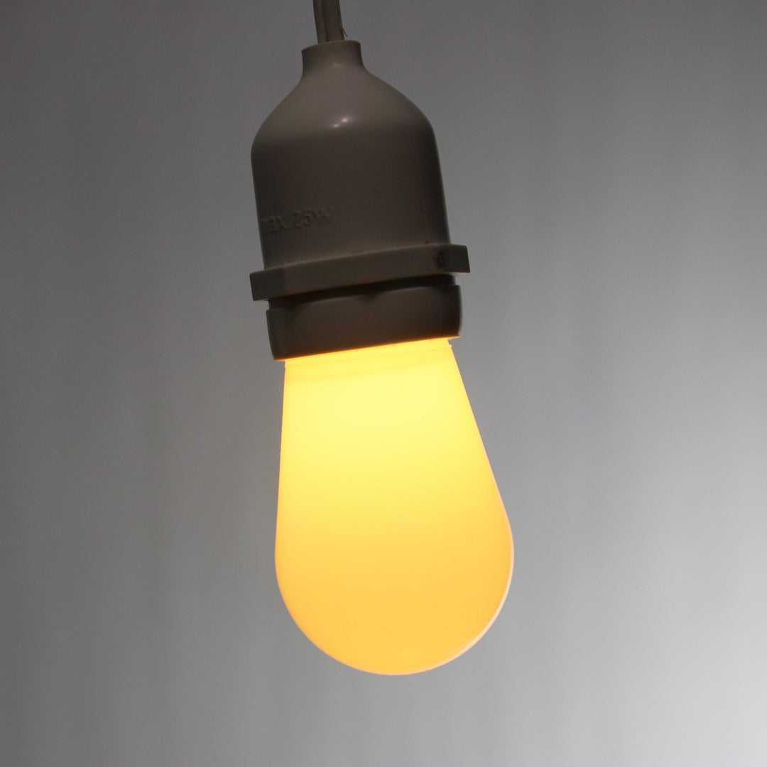 T50 Warm White Opaque LED Bulbs E26 Bases